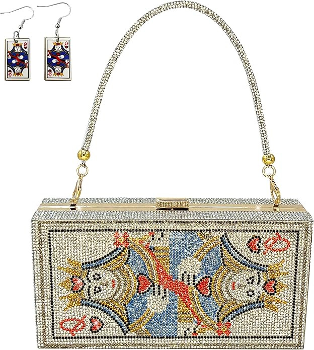 pearl&she Diamond Women Evening Handbags Purse Minaudiere Clutch Bag,Stack of Cash Dollars Crysta... | Amazon (US)