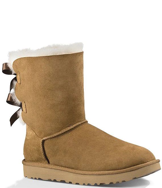 UGG® Bailey Suede Bow II Water-Repellent Cold Weather Boots | Dillard's