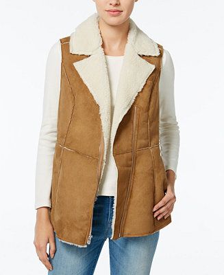 Wildflower Faux-Shearling Moto Vest, Only at Macy's | Macys (US)