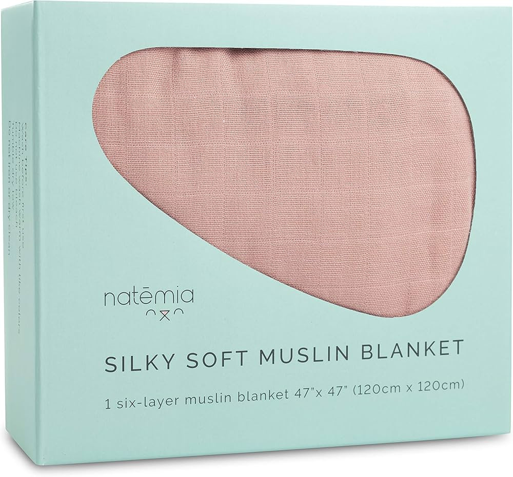Natemia Bamboo Muslin Baby Blanket - Super Soft, Absorbent, Breathable - 6 Layer 47”x 47” for... | Amazon (US)