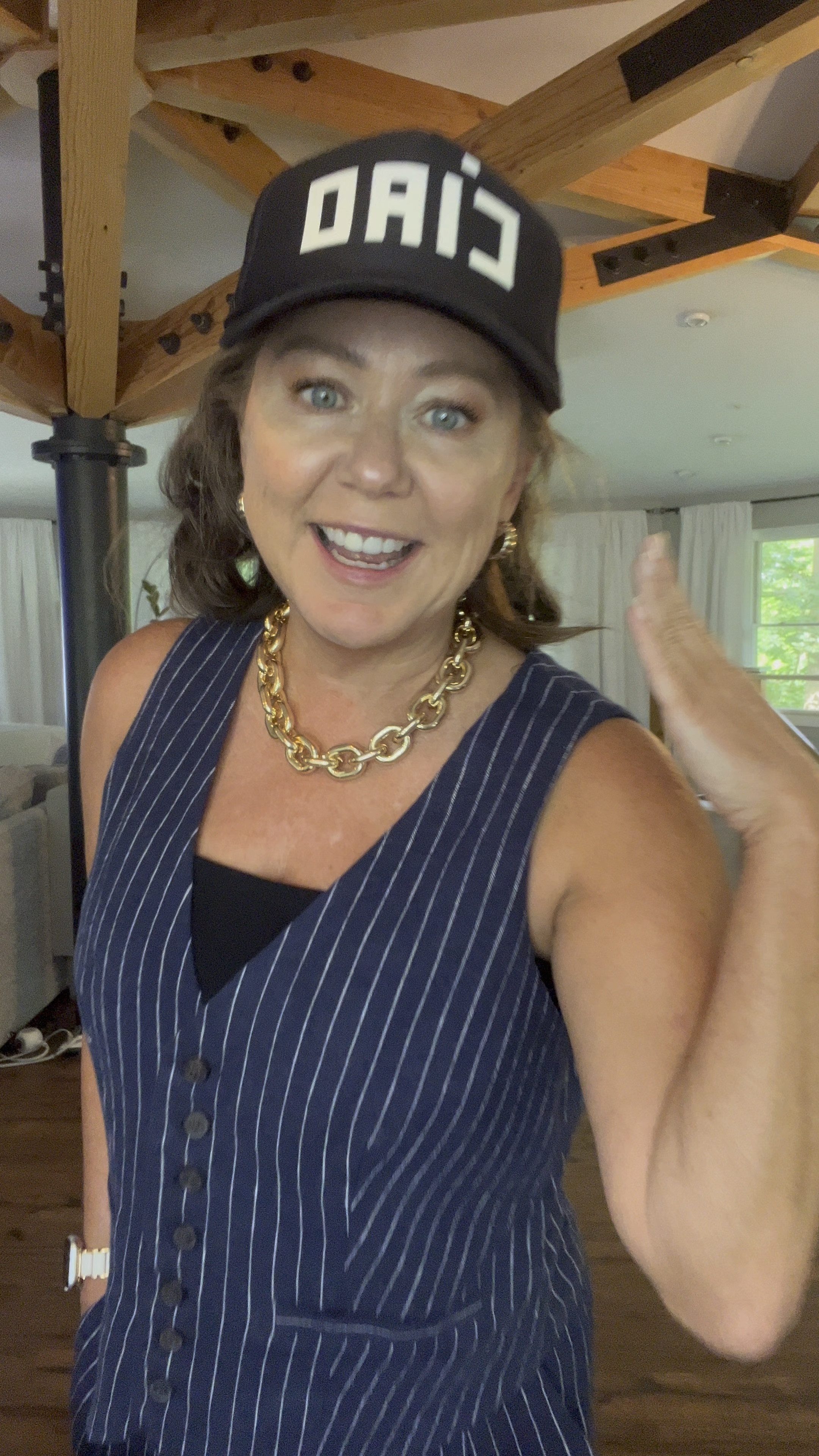 Easy to throw on and go shorts and vest combo! These seperates can be styled to make so many outfits as well. Pinstripe/shorts/vest/gold jewelry. True to size. 

#LTKOver40 #LTKSeasonal #LTKFindsUnder50