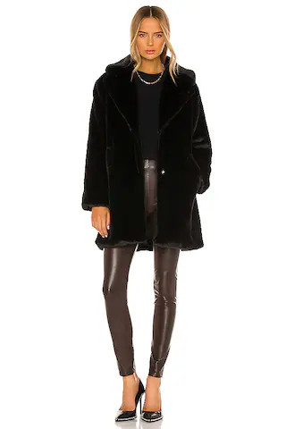 LAMARQUE Linnea Faux Fur Coat in Black from Revolve.com | Revolve Clothing (Global)