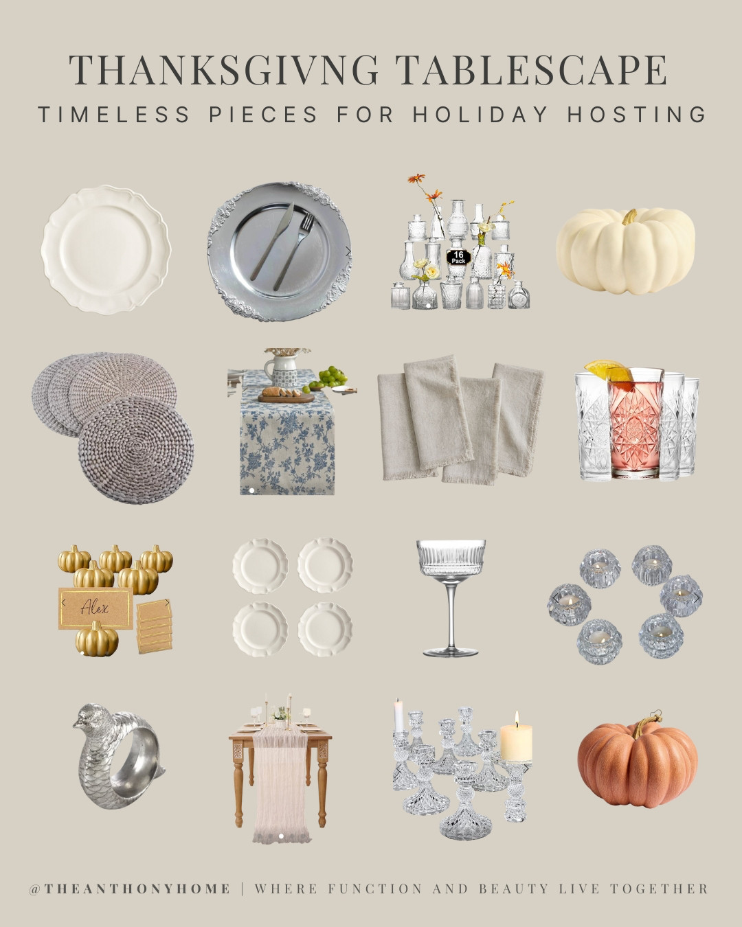 Thanksgiving Tablescape — Timeless Pieces for Holiday Hosting
Shop all the pieces I used to create this warm, classic Thanksgiving table:
• Scalloped plates
• Crystal candleholders
• Linen napkins
• Table runner
• Place cards
• Glassware
• Pumpkins + simple stems

Perfect for a cozy, elegant holiday setup. Tap to shop everything. 🤍

#ltkhome #ltktablescape #ltkholiday #ltkdecor #tabledecor #thanksgivingdecor #targetfinds #holidayhosting 

 #LTKHoliday #LTKSeasonal #LTKHome