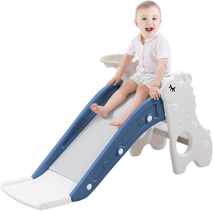 Toddler Slide for Kids Indoor Baby with Climber Ball Pit Slide in Pearl White Kids Indoor Freesta... | Amazon (US)