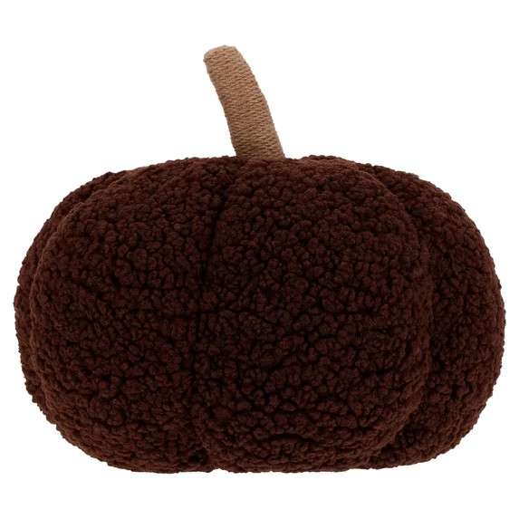 Boucle Pumpkin Decorative Pillow, Brown, 10", Fall by Way To Celebrate | Walmart (US)