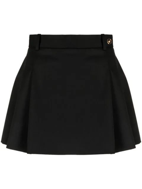 Versace Medusa-button Pleated Mini Skirt - Farfetch | Farfetch Global