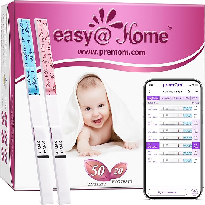 Easy@Home 50 Ovulation Test Strips and 20 Pregnancy Test Strips Combo Kit, (50 LH + 20 HCG)-Packa... | Amazon (US)