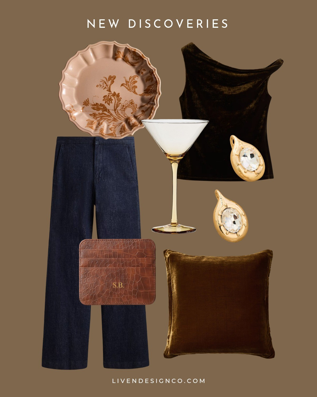 New discoveries. Velvet pillow. Home decor. Fall decor. Living room. Velvet top. H&M. Mango. Anthropologie. Botanical dinner plates. Thanksgiving. Croc wallet. Amazon. Gift ideas. Flared denim. Martini glasses. Pottery Barn. Earrings

#LTKHoliday #LTKSeasonal #LTKFindsUnder100