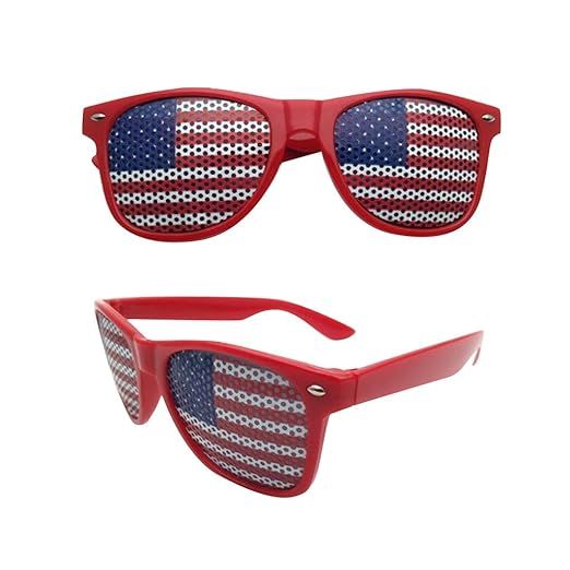 American Flag USA Patriotic Design Plastic Shutter Glasses Shades Sunglasses,Three color Blue Red... | Amazon (US)