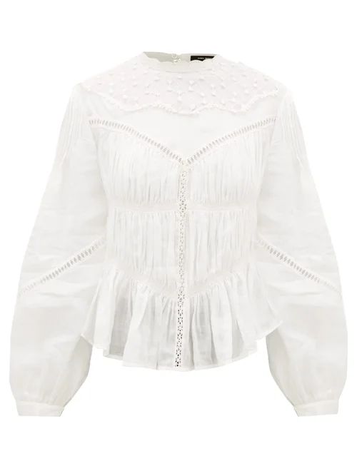 Isabel Marant - Samantha Embroidered Ramie-voile Blouse - Womens - White | Matches (UK)
