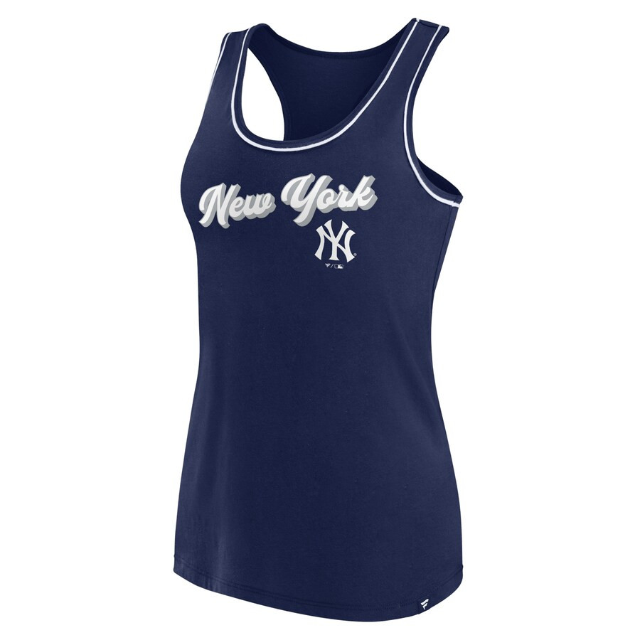 New York Yankees Fanatics Branded Women's Wordmark Logo Racerback Tank Top - Navy | Fanatics