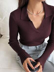 DAZY Fall/Winter Solid Color Casual Business Style Turtleneck Fitted Sweater,Long Sleeve Tops SKU... | SHEIN