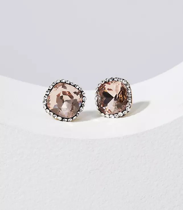 Pave Stone Stud Earrings | LOFT