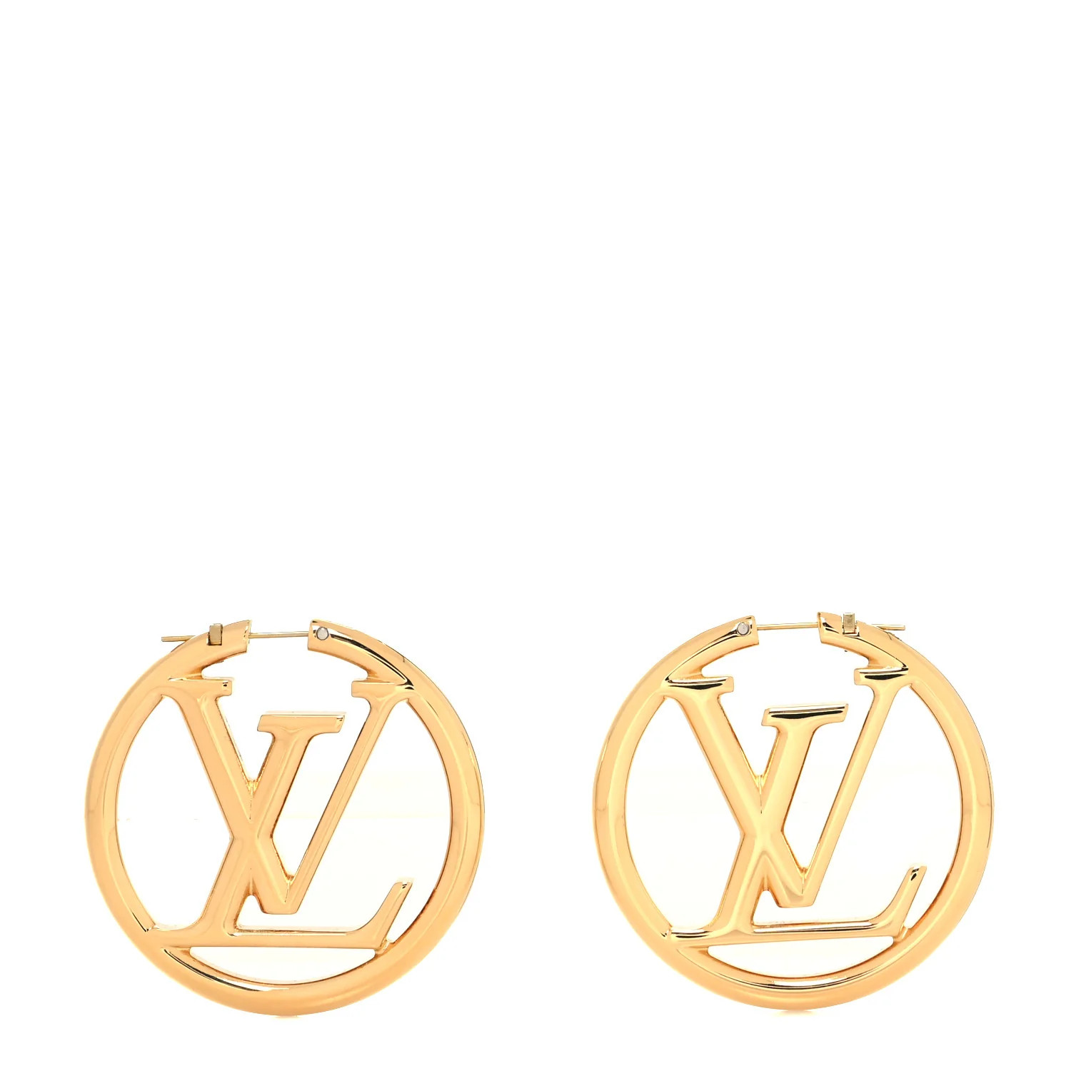 LOUIS VUITTON Metal Louise Hoop Earrings Gold | FASHIONPHILE (US)