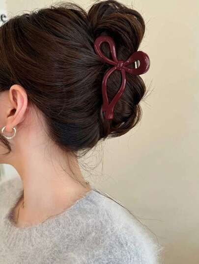 1pc Women Gradient Color Bowknot Hollow Hair Claw Clip - Elegant, Sweet, Suitable For Party, Prom... | SHEIN