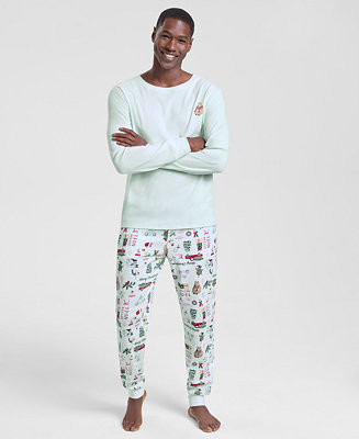 Holiday Lane Men's Winter Holiday Cotton Pajama Set, Macy's Exclusive - Macy's | Macy's