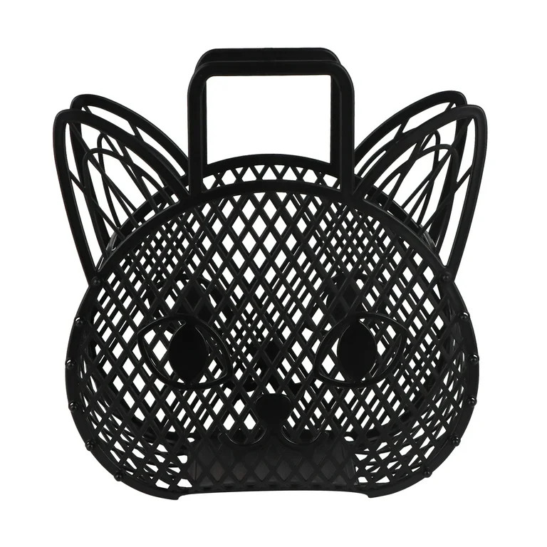 Halloween Plastic Black Cat Basket, by Way To Celebrate - Walmart.com | Walmart (US)