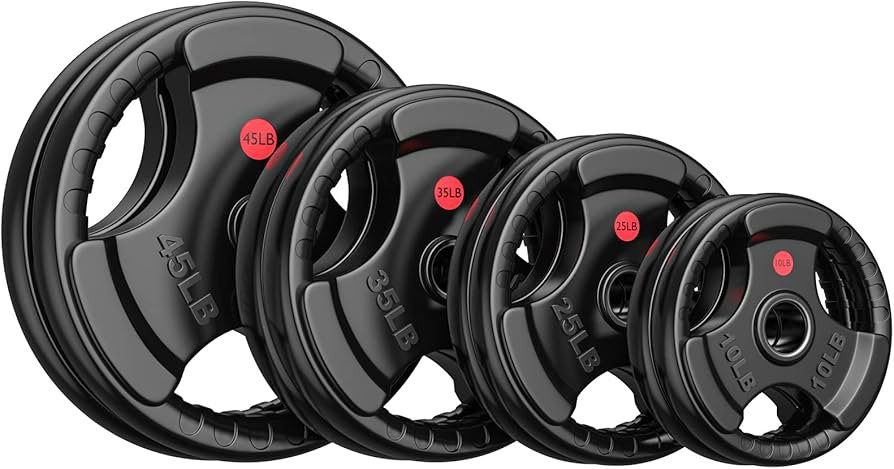 GIKPAL 2-inch Rubber Olympic Grip Weight Plates for Strength Training, Weightlifting in Home & Gy... | Amazon (US)