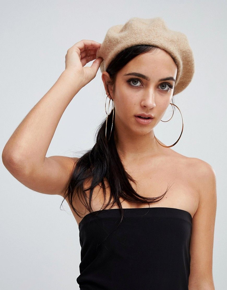 Missguided wool mix beret in beige - Camel | ASOS UK