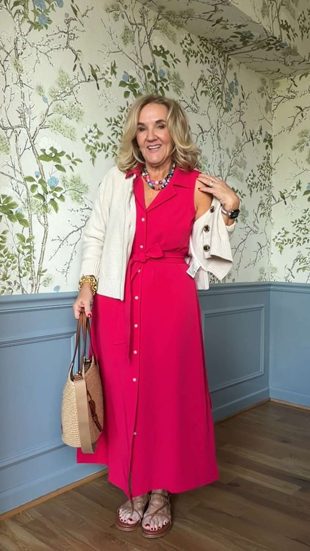 This vibrant pink maxi dress is lightweight, sleeveless, and perfect for warm-weather days. Add a cardigan for chilly restaurants or air-conditioned spaces, making it an easy outfit for vacations, brunch, travel, and everyday summer style.

💡 LTK MADE EASY

❤️ Heart = Support my posts
🔖 Save = Get sale & restock alerts
📋 Lists = Keep favorites organized
📲 Share = Send to yourself for later
💬 Comment = Ask me anything 

 #LTKootd #LTKSeasonal #LTKOver40