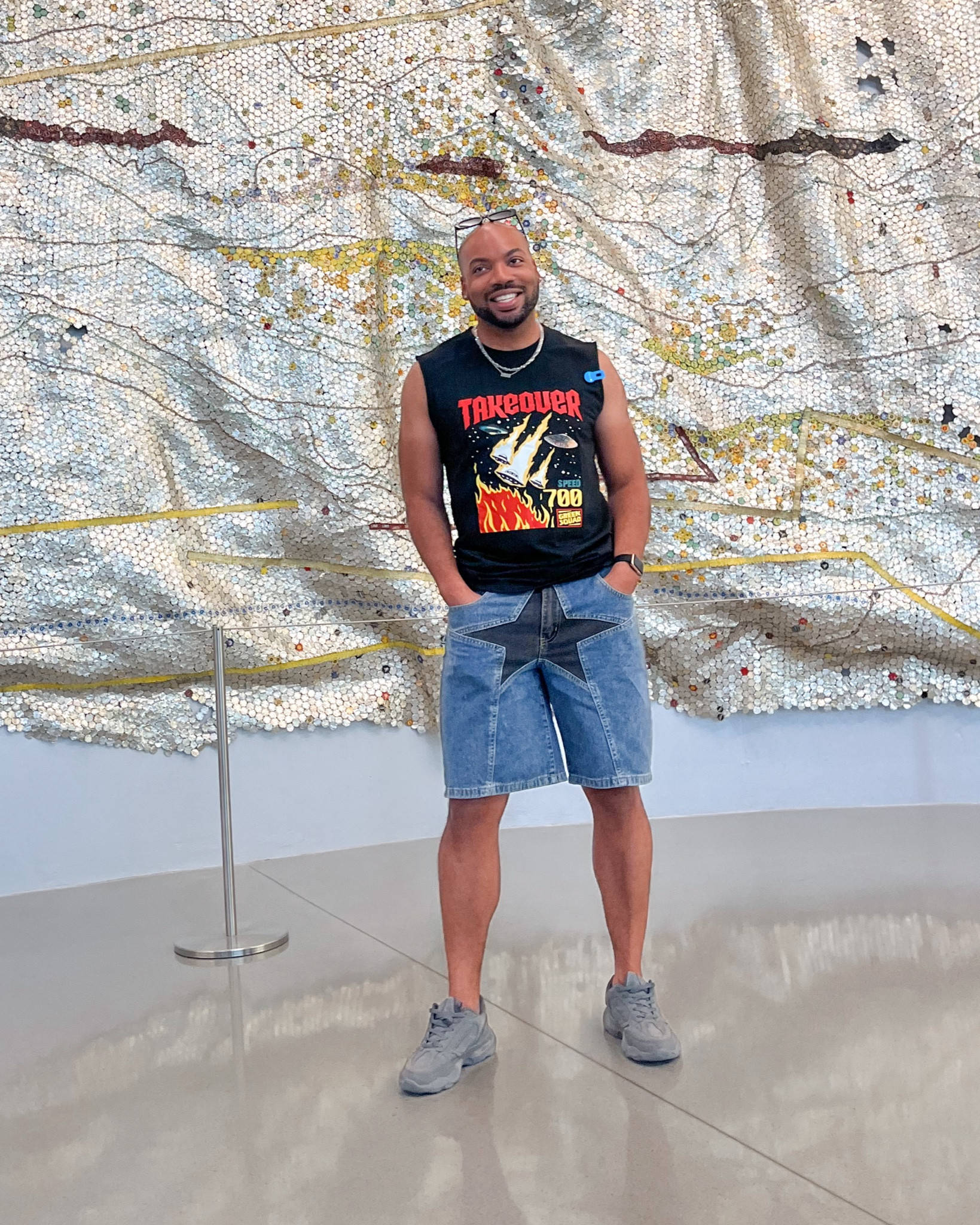 Men fashion | Sleeveless graphic shirt. Star print denim shorts  

#LTKmens #LTKsalealert #LTKfindsunder50