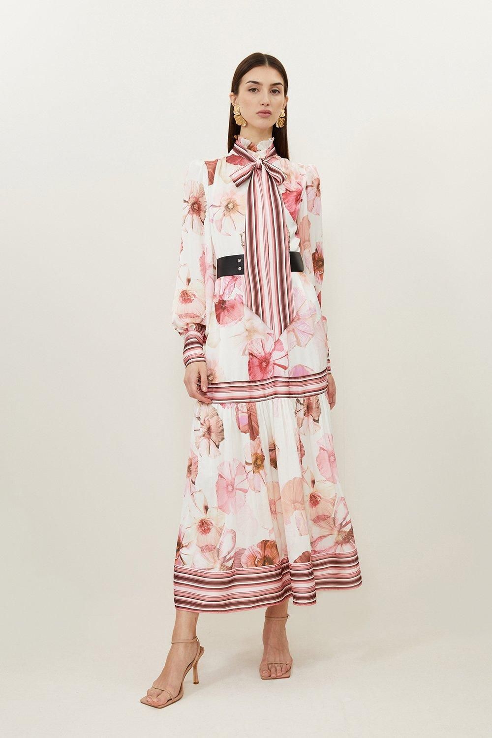 Floral Printed Woven Maxi Dress | Karen Millen US