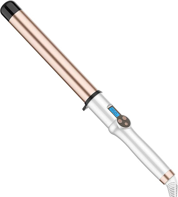 1 1/4 Inch Extra Long Barrel Curling Wand, Ceramic Tourmaline Curling Wand Professional Dual Volt... | Amazon (US)