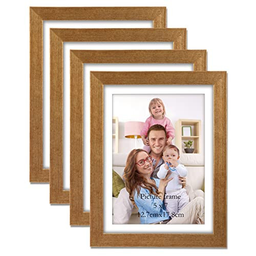 Giftgarden 5x7 Picture Frame Set of 4 Antique Gold, 6x8 Matted to 5 x 7 Photo with Mat or 6 x 8 Without Mat for Wall or Tabletop Display | Amazon (CA)