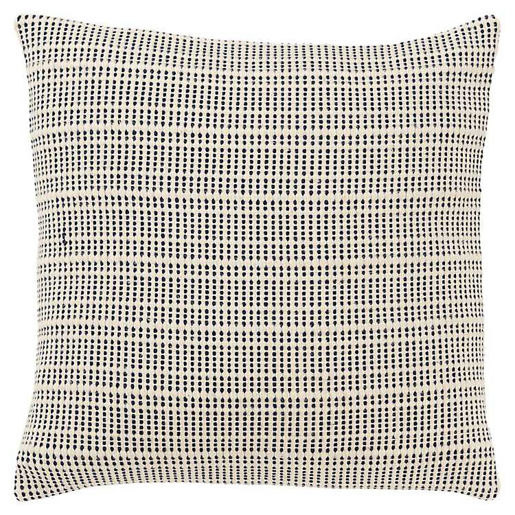 Navy and Natural Sea Striped Pillow | Kirklands
