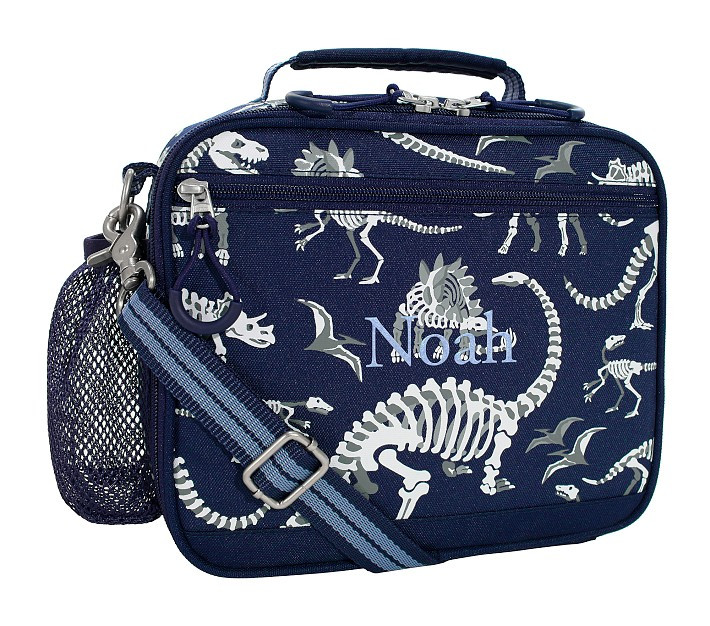 Mackenzie Navy Dino Bones Glow-in-the-Dark Adaptive Lunch Box | Pottery Barn Kids