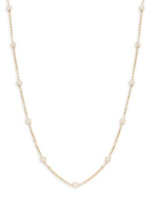 ​14K Yellow Gold & 0.7 TCW Diamond Station Necklace | Saks Fifth Avenue OFF 5TH