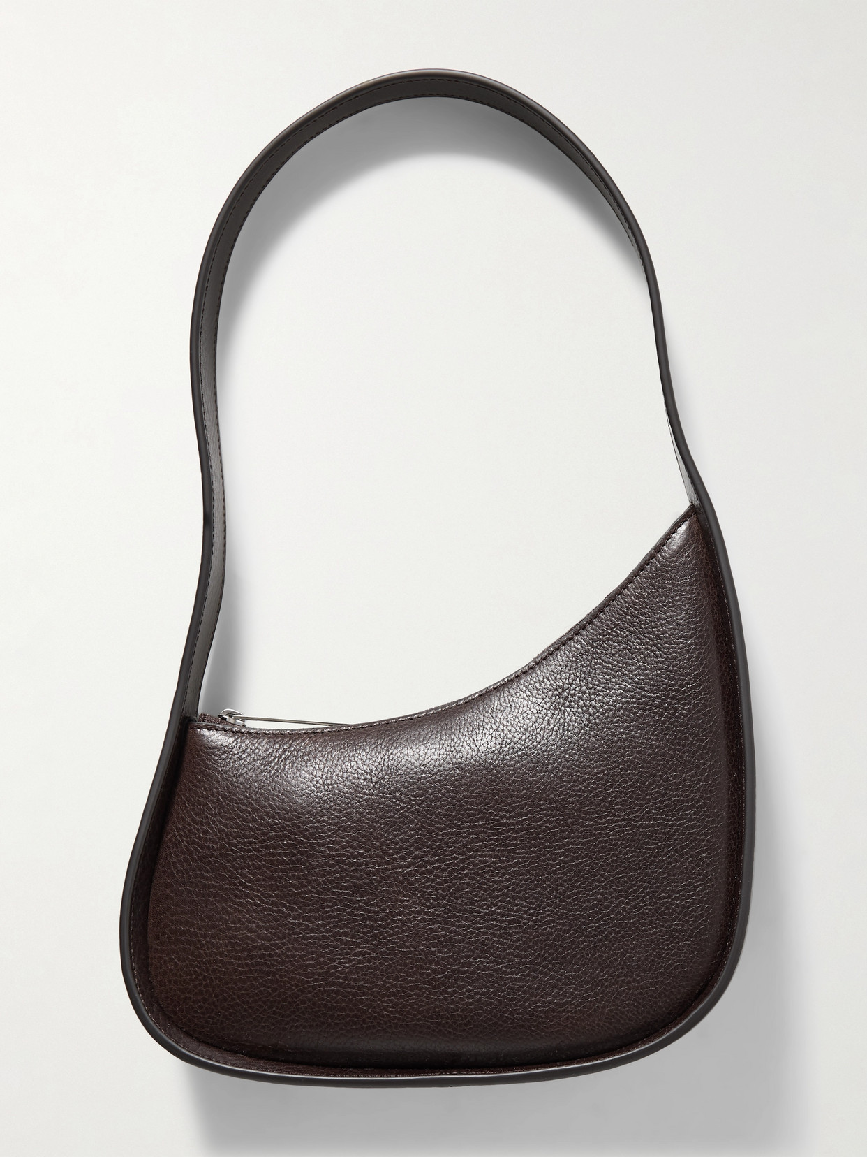 The Row - Half Moon Textured-leather Shoulder Bag - Brown | NET-A-PORTER (US)
