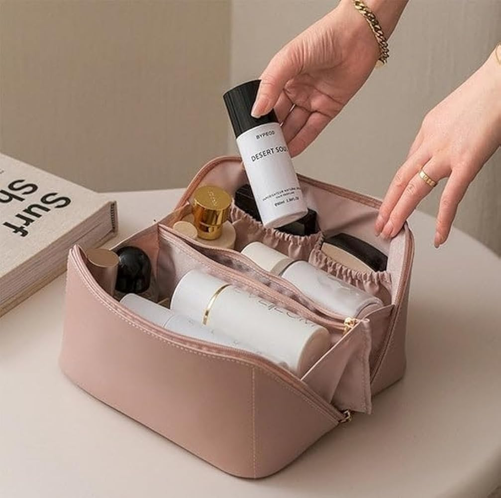 Bolsa Necessaire Feminina Organizador Maquiagem Viagem Blogueira (Rosa) | Amazon (BR)