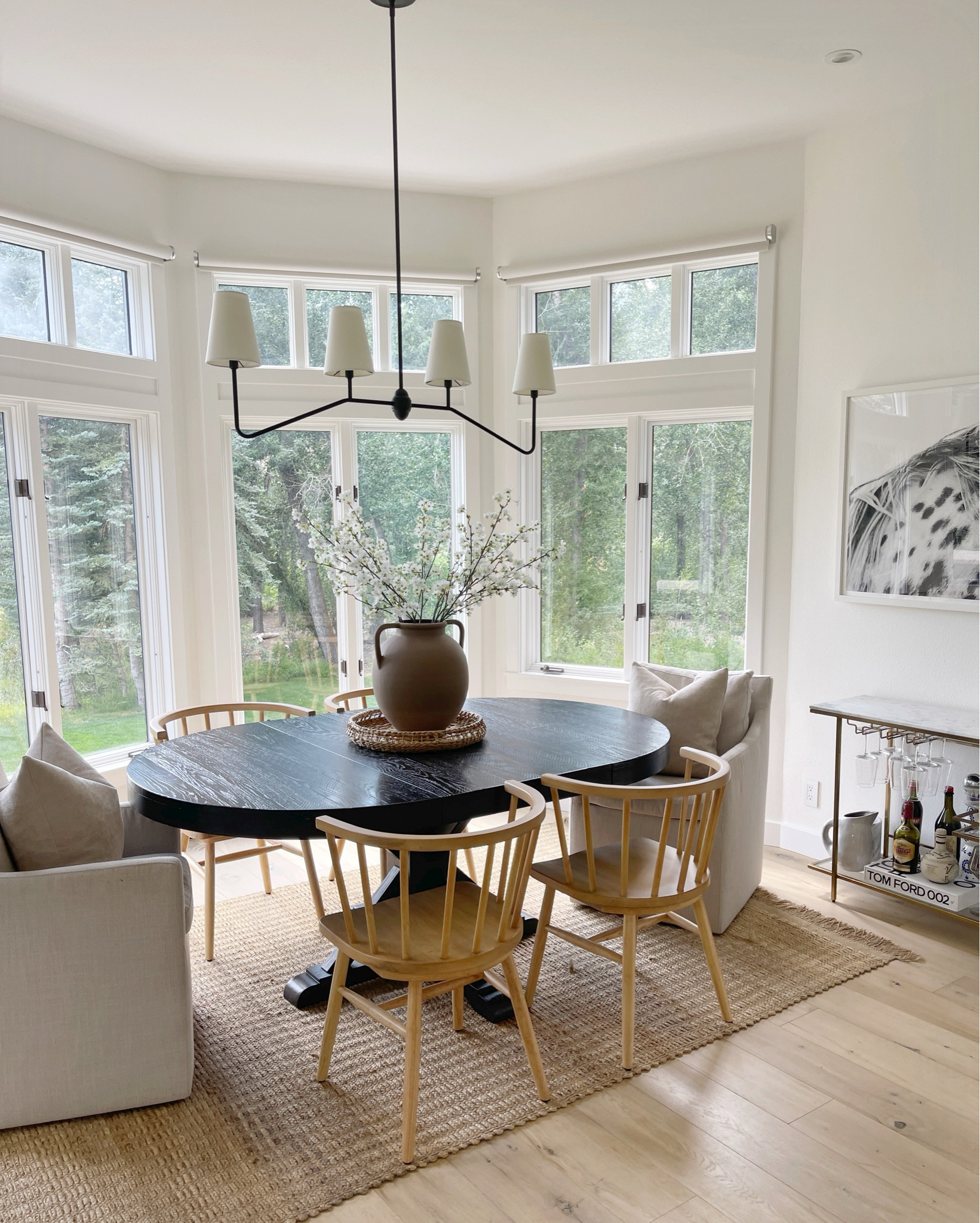 HOME \ new wood dining room farmhouse chairs for the nook 👌🏻👌🏻 only $89 from Target!

Decor
Rug
Table
Fall vase 

#LTKHome #LTKFindsUnder100