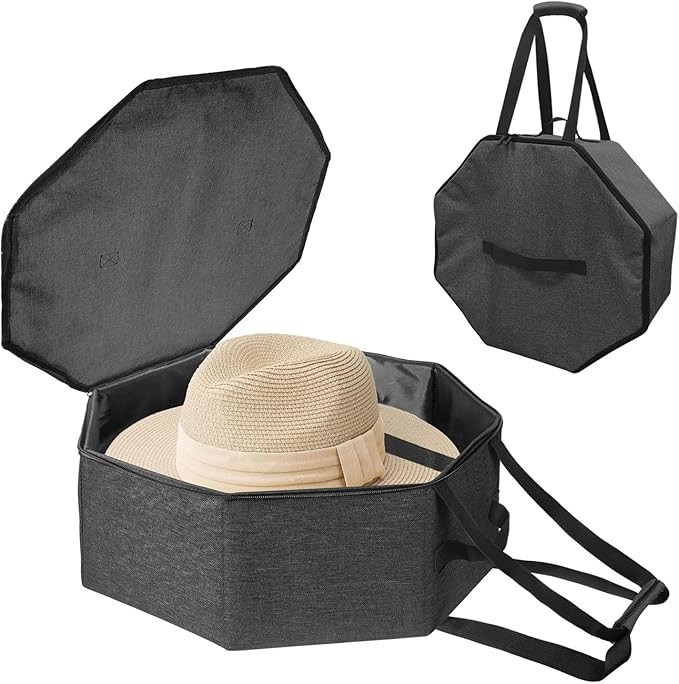 Foldable Hat Box with Handle - Stackable Storage Organizer for Closet, Travel Cowboy Hat Carrier ... | Amazon (US)