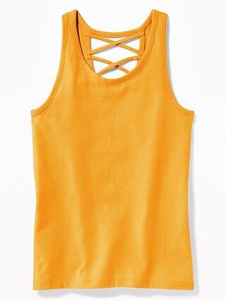 Strappy Cross-Back Jersey Tank for Girls | Old Navy US