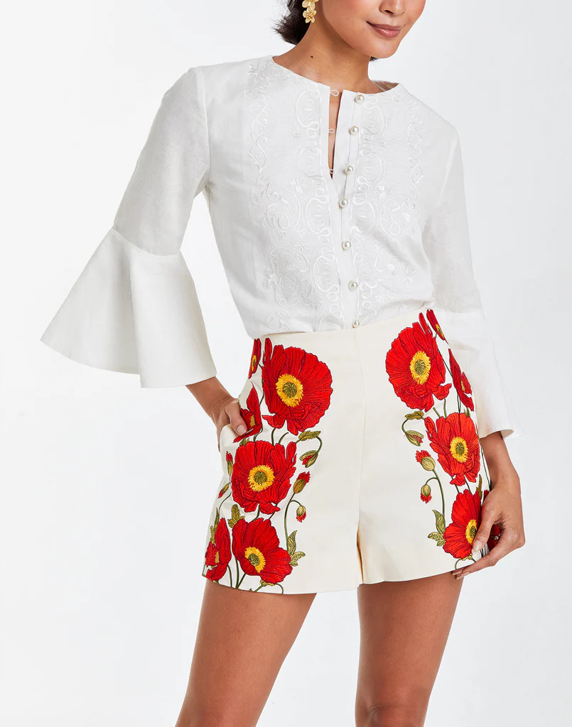 Ragu Embroidered Shorts | Mestiza New York