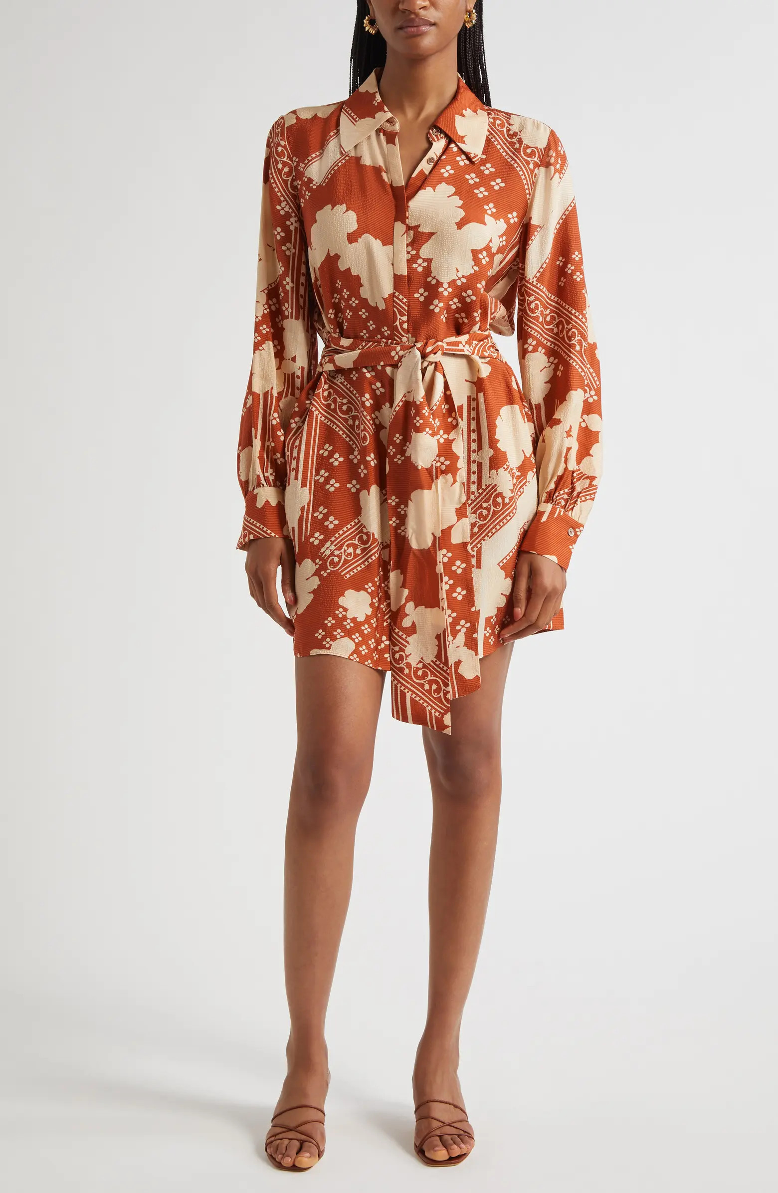 Ramy Brook Ada Mixed Print Long Sleeve Shirtdress | Nordstrom | Nordstrom