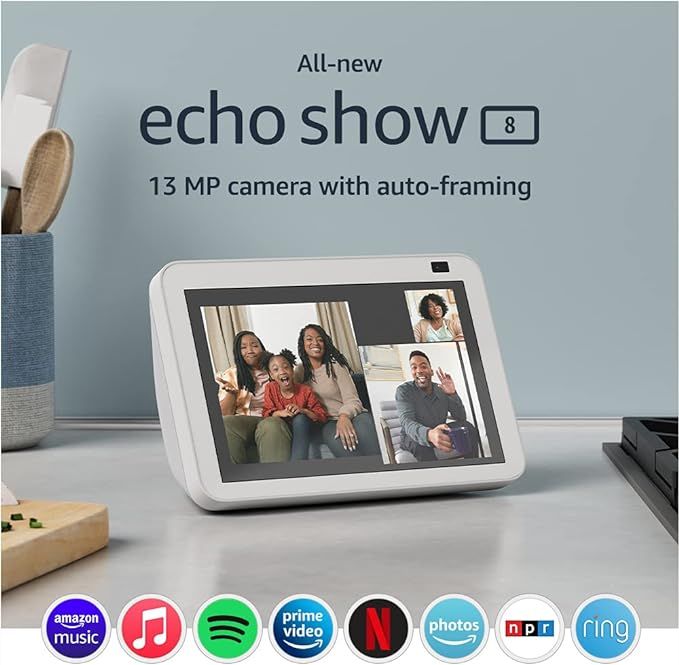 All-new Echo Show 8 (2nd Gen, 2021 release) | HD smart display with Alexa and 13 MP camera | Glac... | Amazon (US)