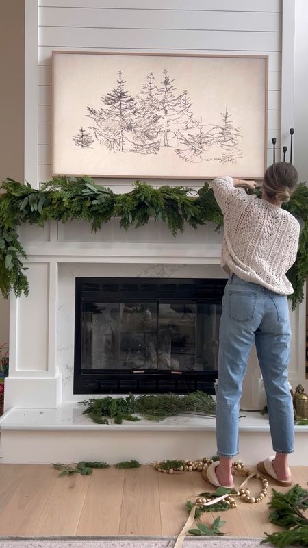 Shop last years classic Christmas mantle before it sells out! I always mix cedar garland with eucalyptus for the fullest look 

#LTKSeasonal #LTKHoliday #LTKhome