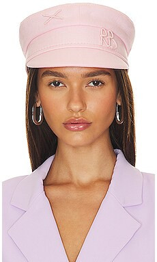 Ruslan Baginskiy Monogram-embellished Baker Boy Cap in Light Pink from Revolve.com | Revolve Clothing (Global)