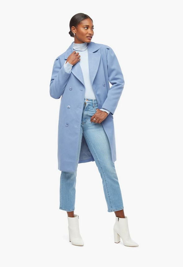 Puff Sleeve Faux Wool Coat | JustFab