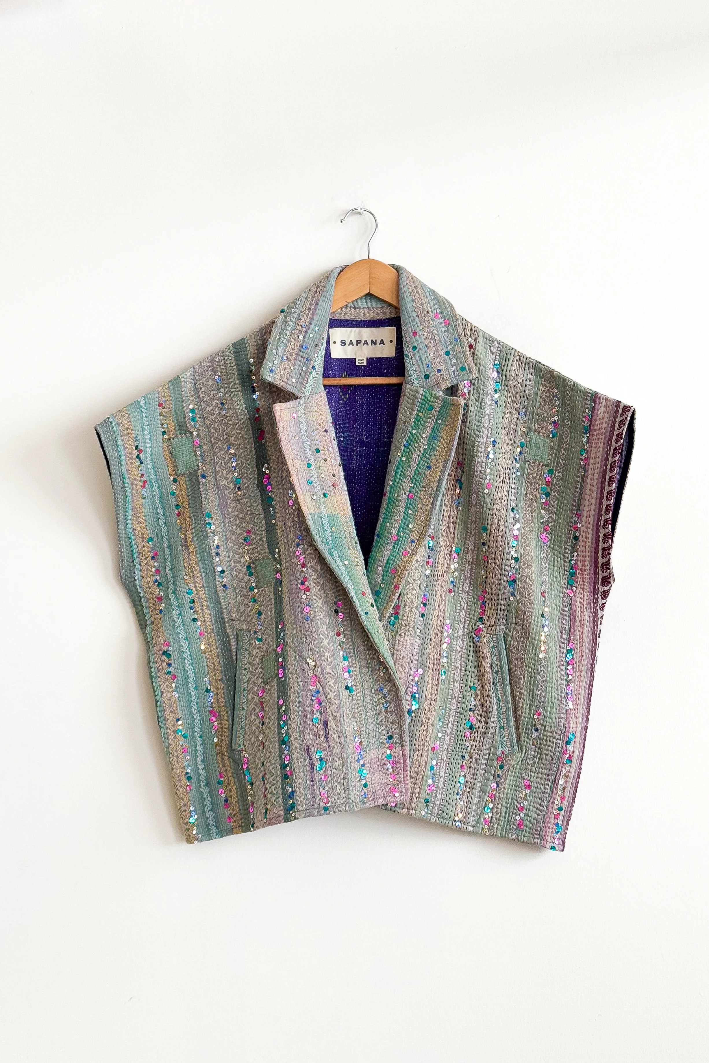 Vintage Kantha Blanket Coat The Round Top Blanket Coat | Sapana