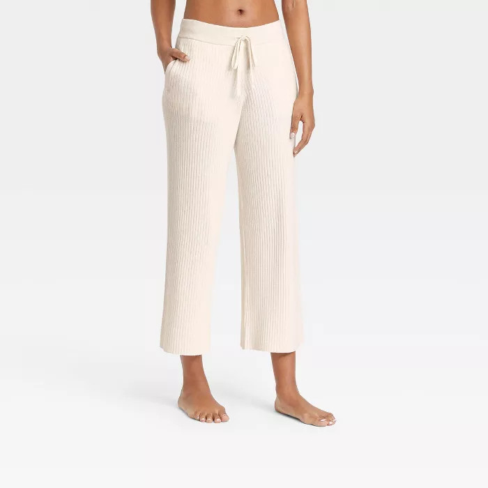 Women's Ribbed Sweater Cropped Lounge Pants - Stars Above™ | Target