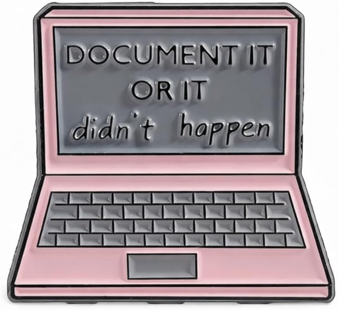 Cartoon Laptop Pin - Funny Office Computer Enamel Pins Brooch with "Document It or It Didn't Happ... | Amazon (US)