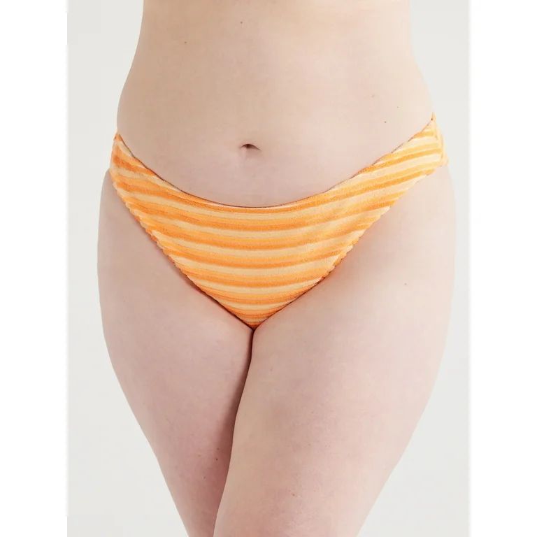 No Boundaries Juniors' Terry Cloth Striped Bikini Bottoms, Sizes XS-XL | Walmart (US)