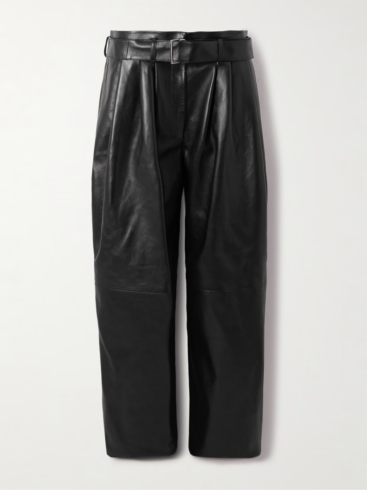 Magda Butrym - Belted Leather Tapered Pants - Black | NET-A-PORTER (US)