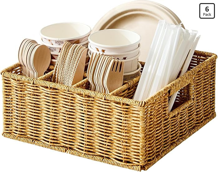 Amazon.com: Berdeng Utensil Holder for Party, Paper Plate Dispenser for Countertop, Silverware Ca... | Amazon (US)