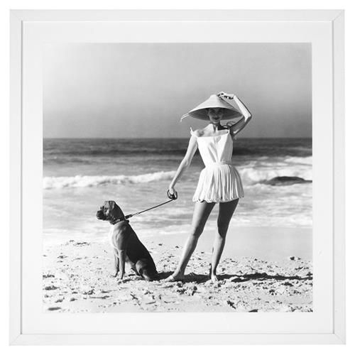 Eichholtz Vogue 1956 I Coastal Figure Black Frame Photograph | Kathy Kuo Home