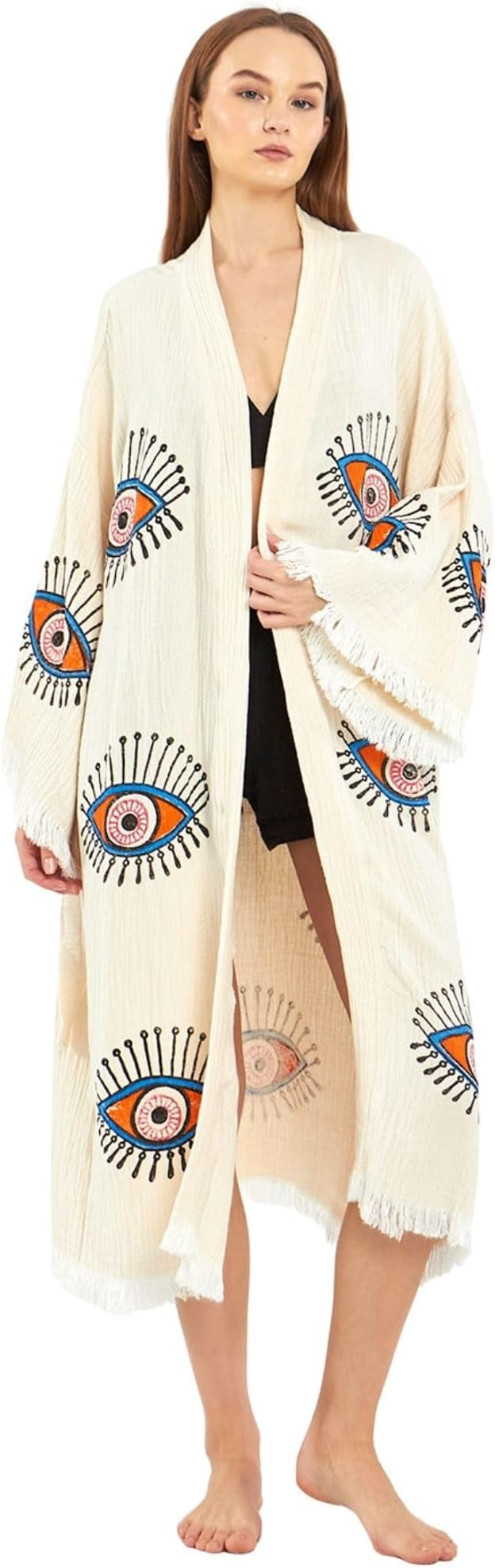 Evil Eye Kimono Robe - Beach Kimono Coverups for Woman | Amazon (US)